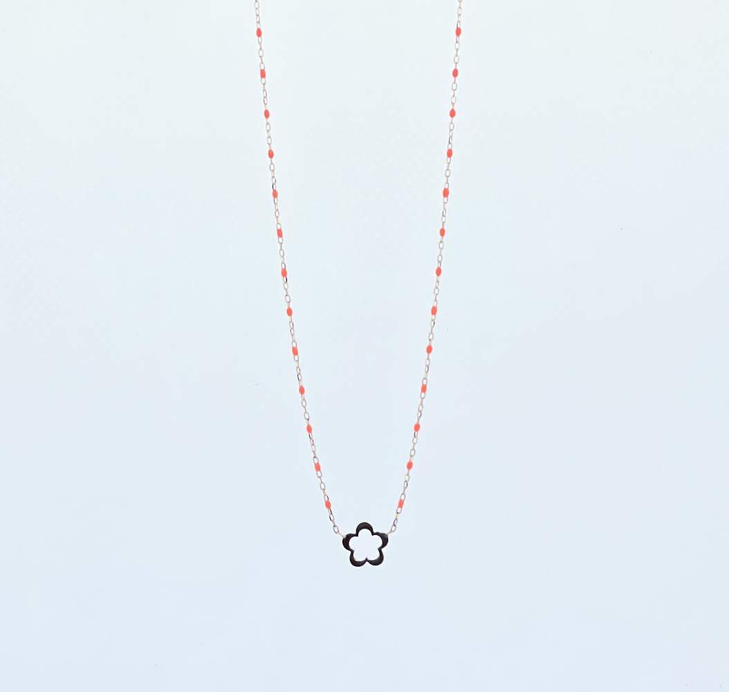 18k pendant necklace with Flower