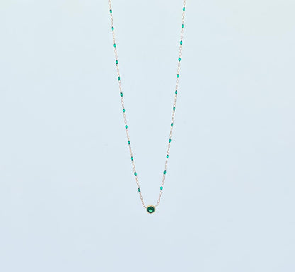 18k Pendant Necklace with Stone