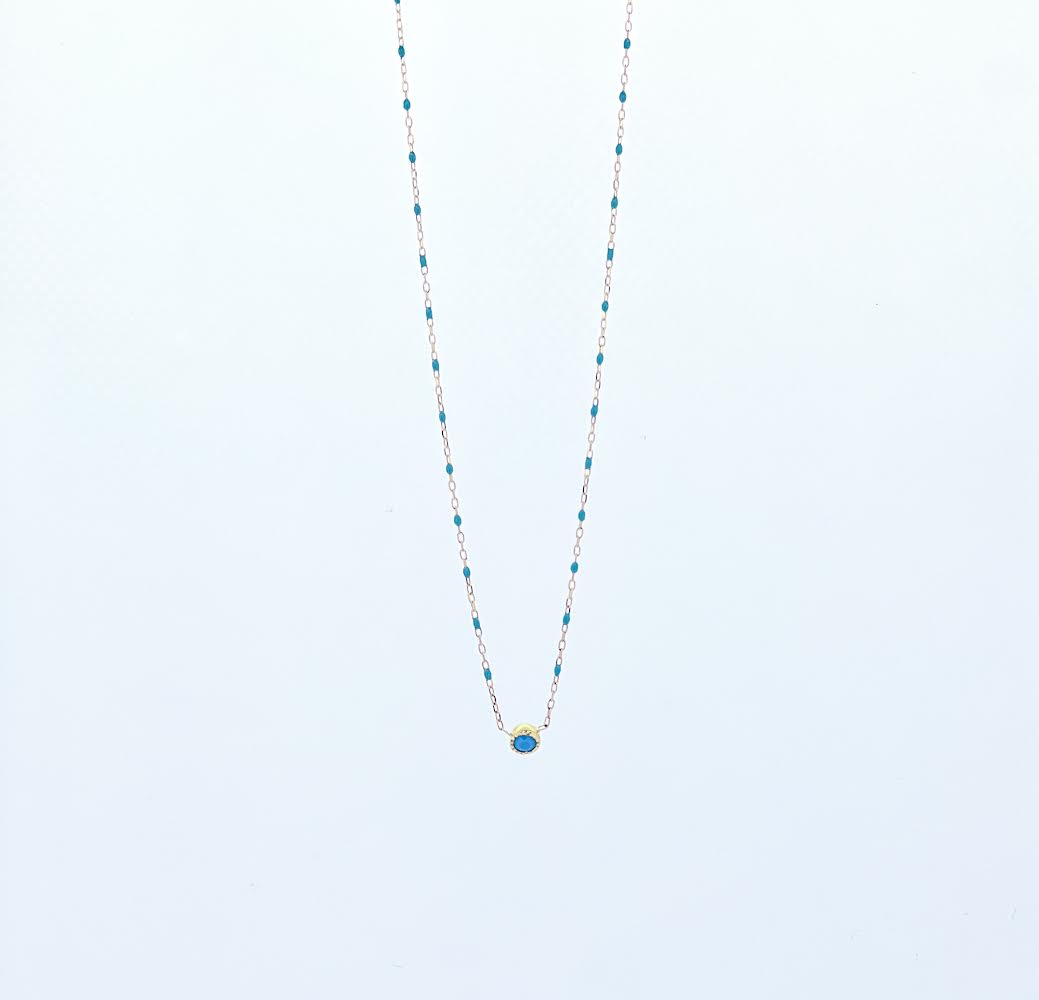 18k Pendant Necklace with Stone