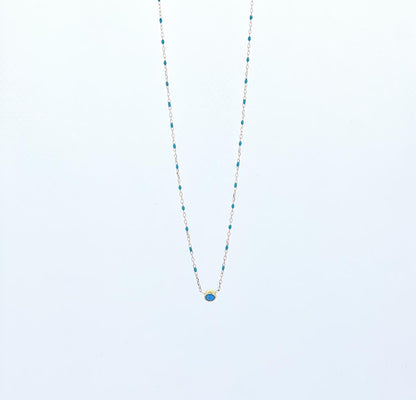 18k Pendant Necklace with Stone